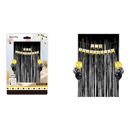 Set Decoración Graduación Cotillón Negro