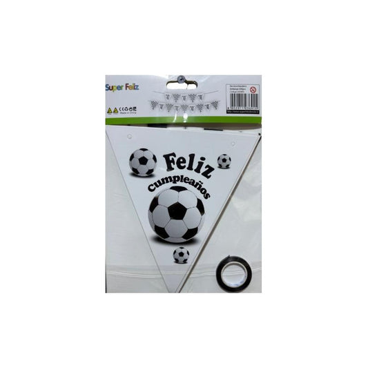 Banderín Feliz Cumpleaños Futbol Decoración