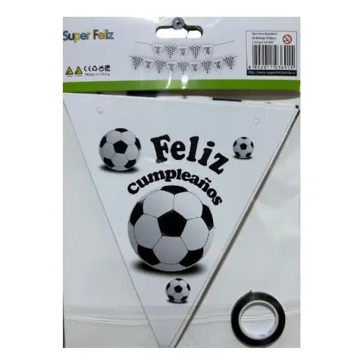 Banderín Feliz Cumpleaños Futbol Decoración Fútbol