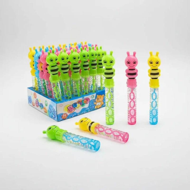 Caja 24 Burbujero Infantil Animales Colores Surtidos Fiesta Abejita