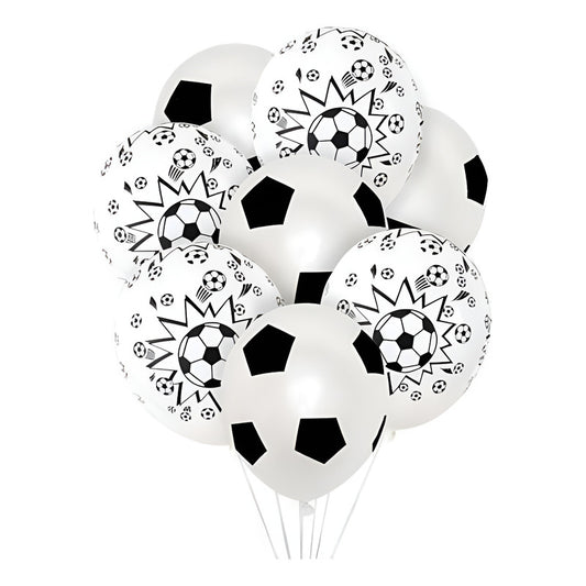 Set De Globos Futbol De Látex Decorativos Cumpleaños 8pcs