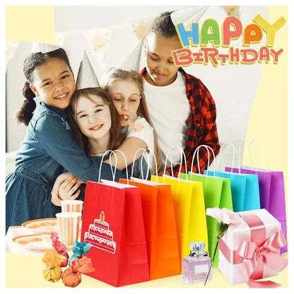 Pack 12 Bolsas De Papel Kraft De Color 27x21x11 Cm