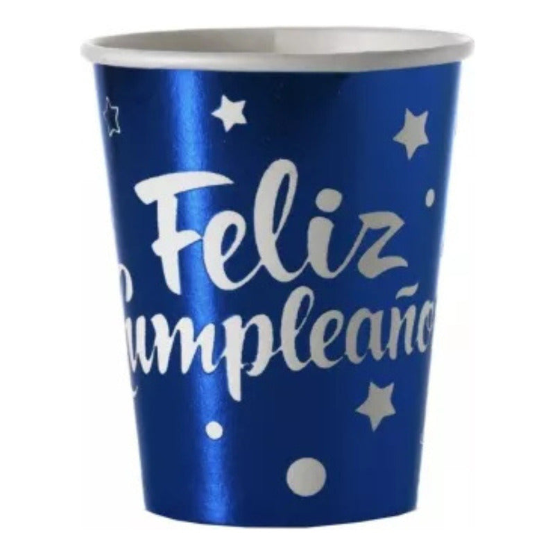 Vasos De Cartón Feliz Cumpleaños 10 Unidades