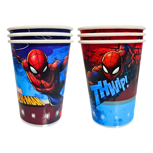 Pack 6 Vasos Cumpleaños Spiderman Marvel