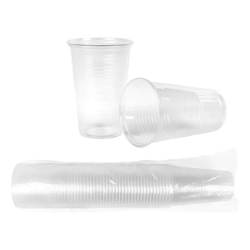 50 Vasos Plásticos Desechables 300cc/10 Oz, Ideal Fiestas Transparente