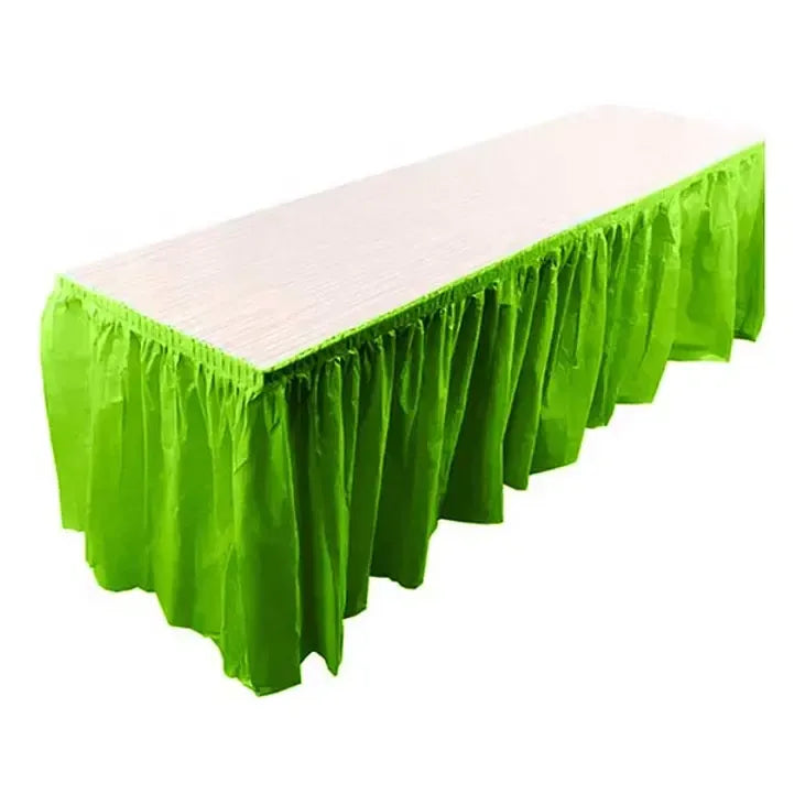 Faldon De Mesa Decoración De Fiestas 74 X 426 Cm Color Verde Lisa