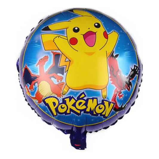 Pack 10 Globos Metálicos Pokémon Pikachu Fiesta Cumpleaños Azul