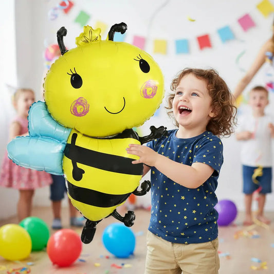 Globo Decorativo Mylar Metalizado Abejita 89.5 Cm Amarillo
