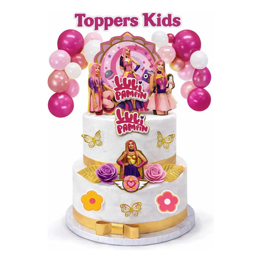 Set Topper Torta Luli Pampin Decoración Cumpleaños Rosa