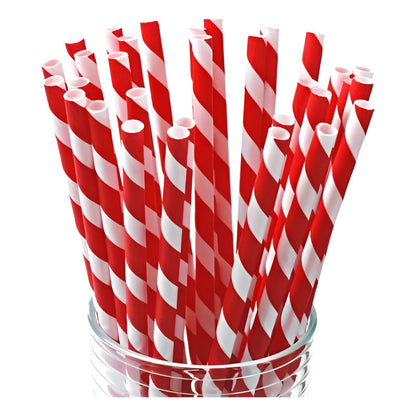 70 Bombillas De Papel Ecológica En Colores A Rayas