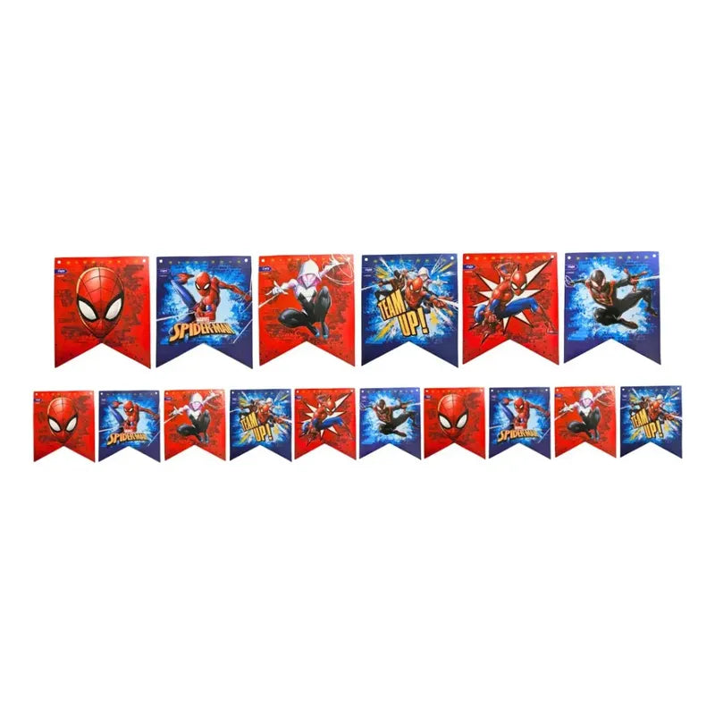 Cumpleaños Spiderman Guirnalda Decorativa Rojo Y Azul Spiderman
