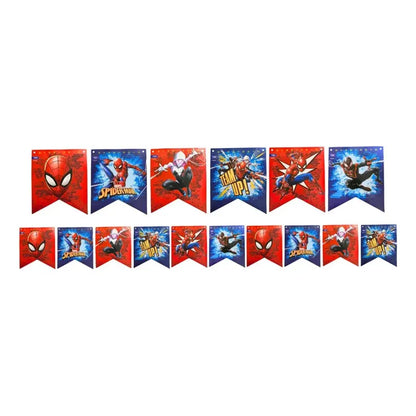 Cumpleaños Spiderman Guirnalda Decorativa Rojo Y Azul Spiderman