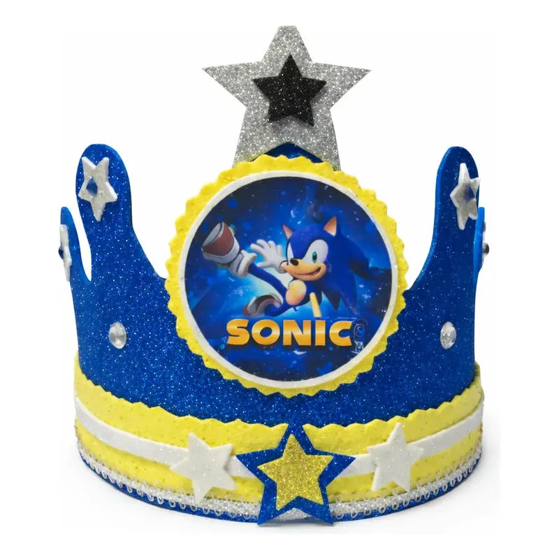 Corona De Sonic Para Festejado Y Cumpleaños Fiestas