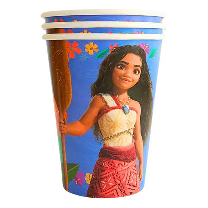 Set 6 Vasos Palms Moana 355cc Polipapel Reutilizables Fiesta Infantil