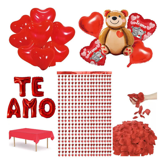 Pack Cotillón San Valentín,día Del Amor, Aniversario 233 Pcs