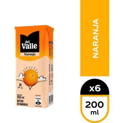 Andina Del Valle Naranja Personal 200cc X 6 Cajitas