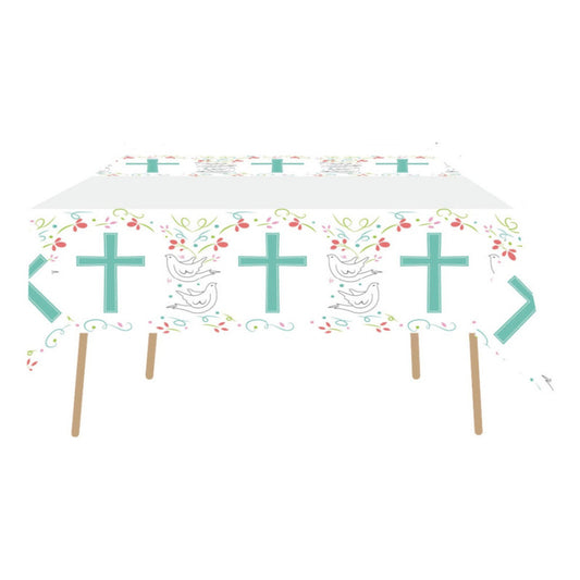 Mantel Plástico Cotillón Bautizo 108x180 Cm
