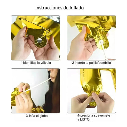 Set 6 Globos Látex Capibara Capybara Cumpleaños Marrón