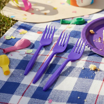 Pack 20 Tenedores Plásticos De Color Para Fiestas