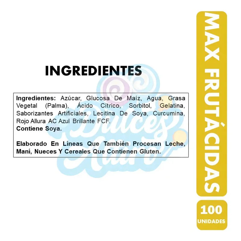 Masticable Max Frutacidas Colombina (contiene 100 Unidades)