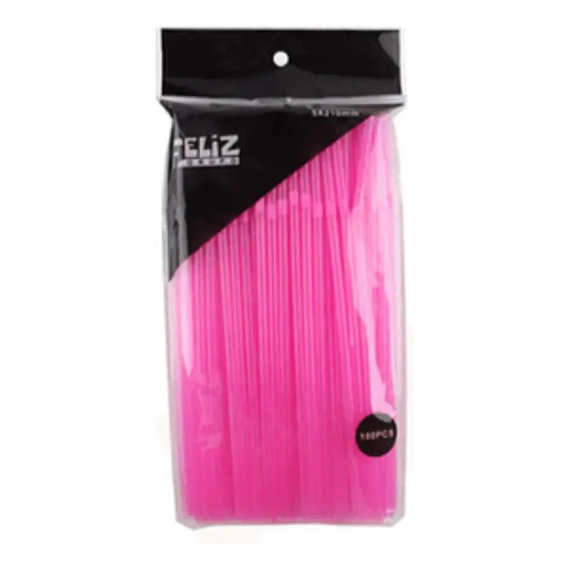 100 Bombillas Plásticas De Color Desechables