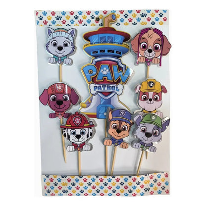 Pack 8 Topper Para Torta De Cumpleaños Paw Patrol