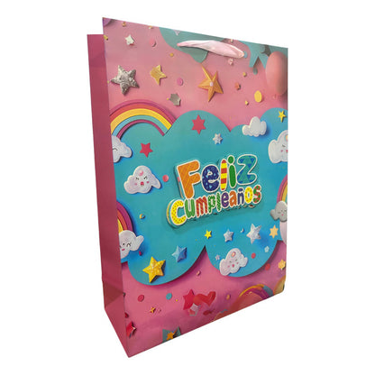 Bolsa De Regalo Feliz Cumpleaños 42x30x12 Cm