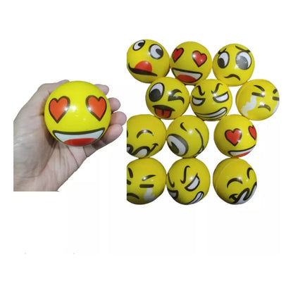 Pack 12 Pelotas Emoji Antiestres Sorpresas De Cumpleaños