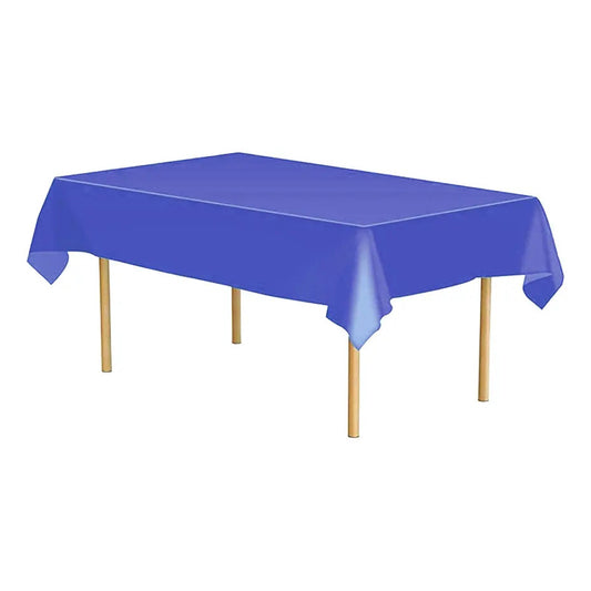 Mantel Plástico De Colores 137 X 183 Cm Color Azul Liso