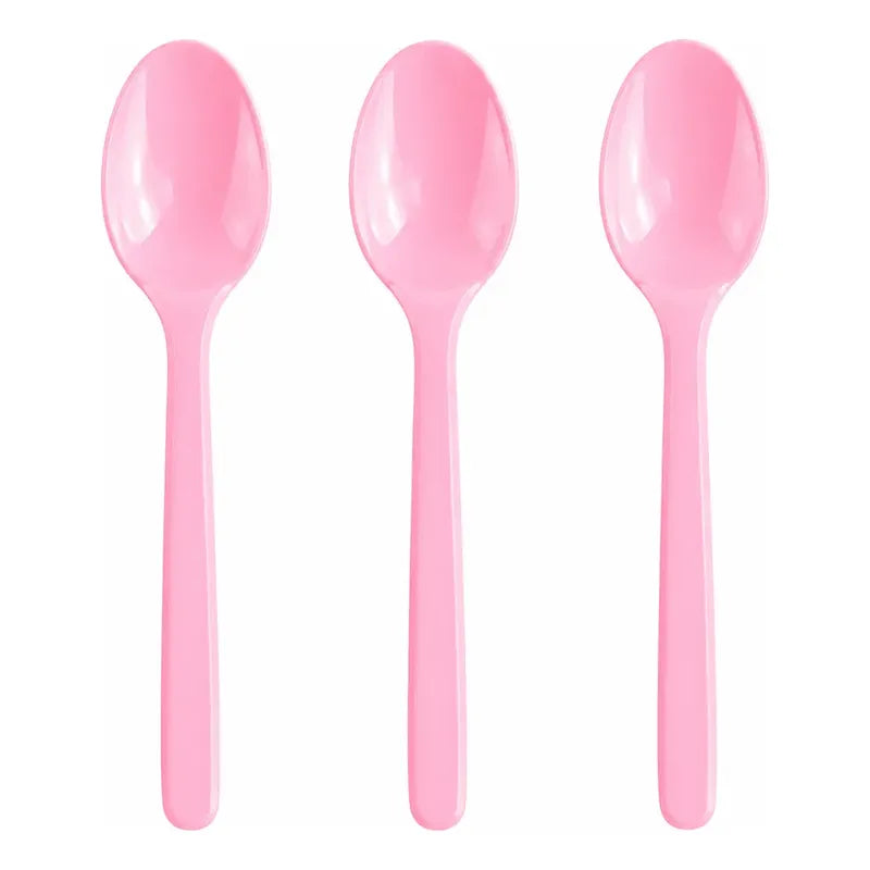20 Cucharas Plásticas Desechables De Color Cotillón