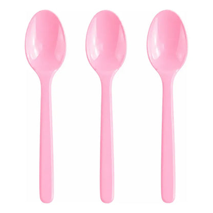 20 Cucharas Plásticas Desechables De Color Cotillón