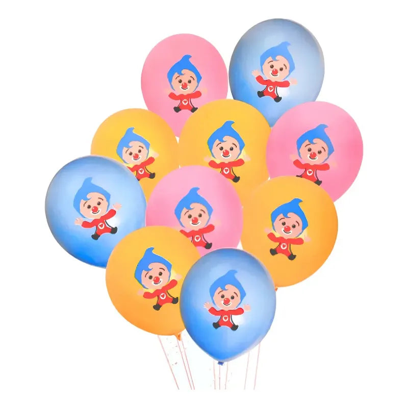 Set 10 Globos De Cumpleaños Payaso Plim Plim Látex Surtido