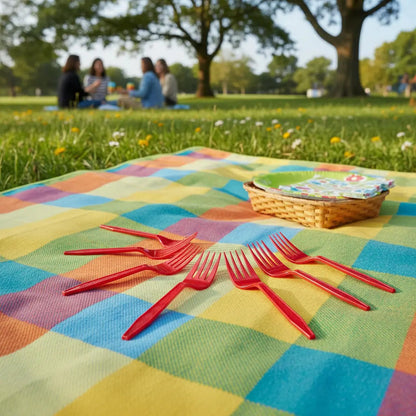 Pack 20 Tenedores Plásticos De Color Para Fiestas