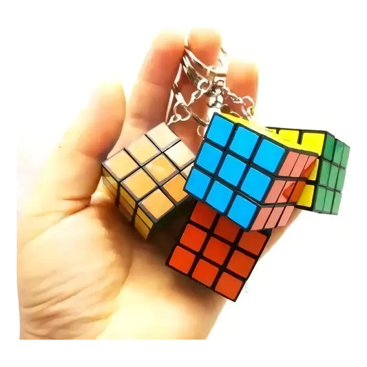 12 Llaveros Cubo Rubix Sopresa Cumpleaños Color De La Estructura Negro
