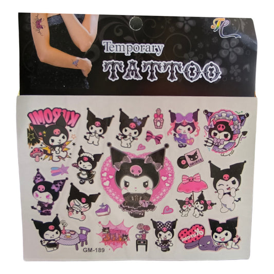 Tatuajes Temporales Niños Kuromi 18 Unidades