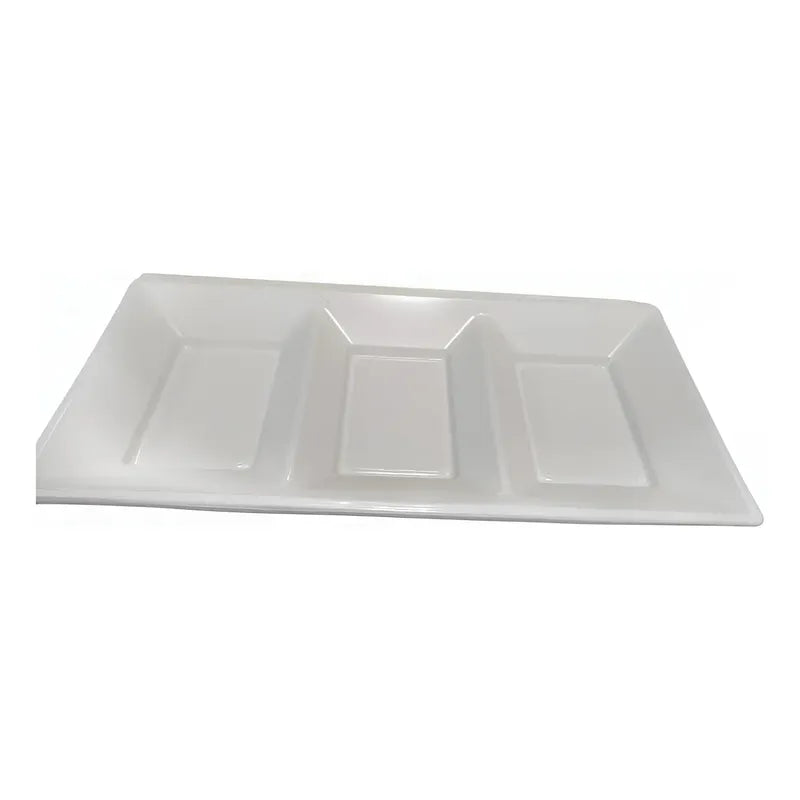 Pack 3 Bandejas Rectangular Compartida De Color  37x18 Cm