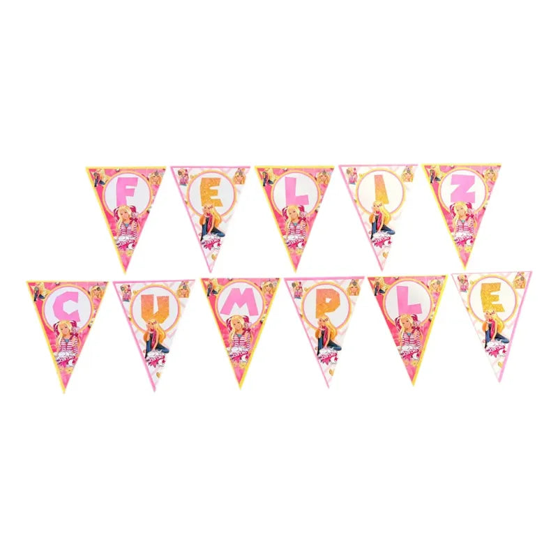 Cotillón Barbie Guirnalda Feliz Cumple