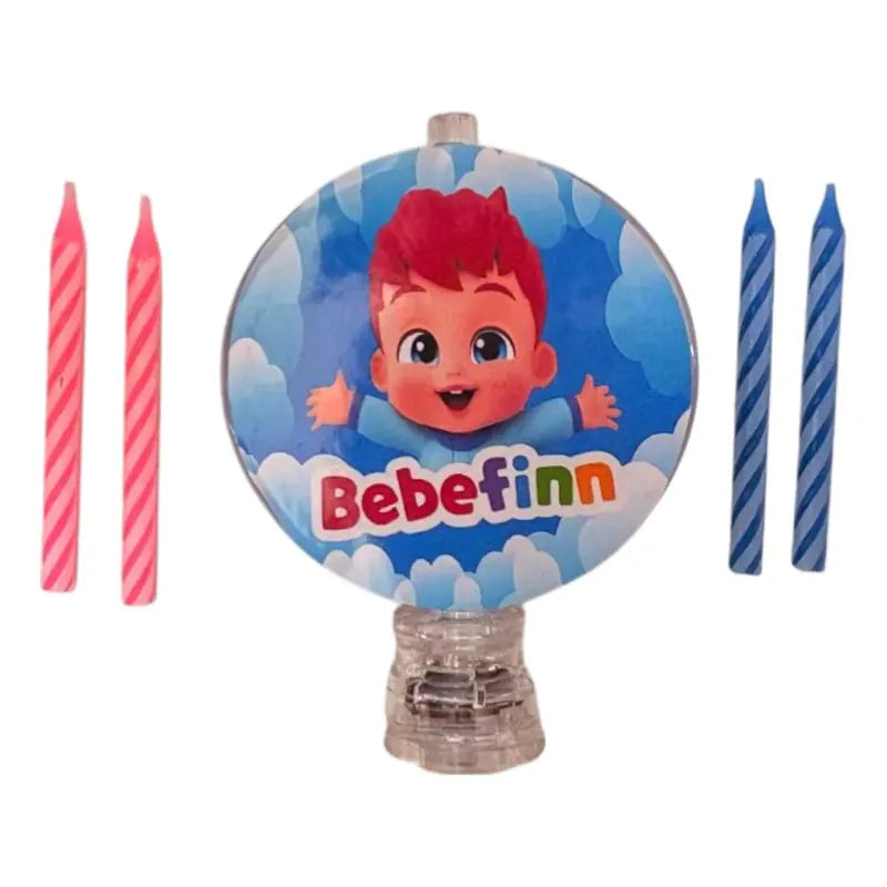 Vela Bebefinn Con 4 Velas Para Torta De Cumpleaños