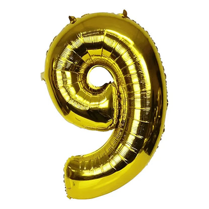Globo Número Dorado Metalizado  80 Cm Fiestas