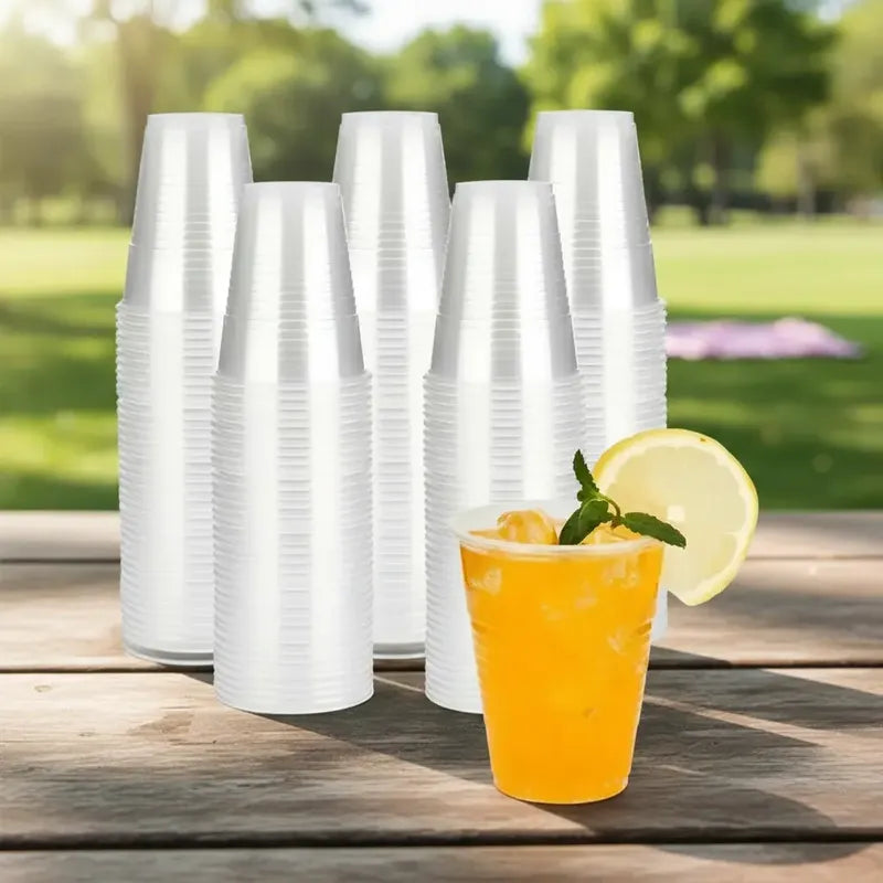 Pack 100 Vasos Plásticos Transparentes Desechables 200ml 7oz Transparente