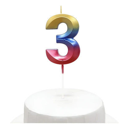 Vela De Cumpleaños Numeral Tornasol Brillante 5x7 Cm