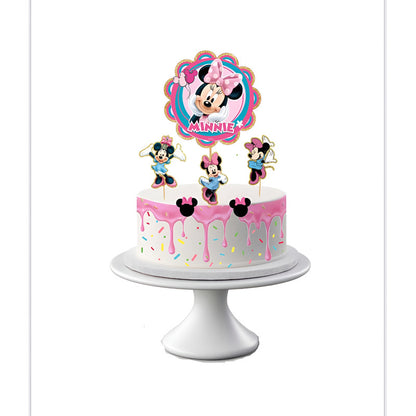 4 Topper Para Torta De Cumpleaños Minnie Mouse Cotillon