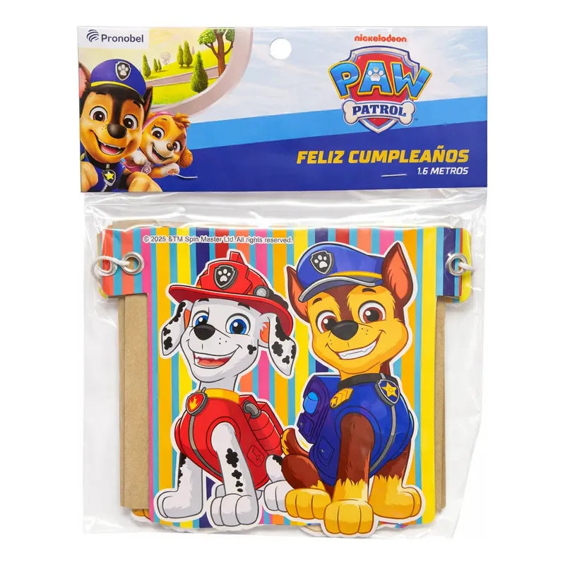 Guirnalda Feliz Cumpleaños Paw Patrol Multicolor Paw Patrol / Feliz Cumpleaños