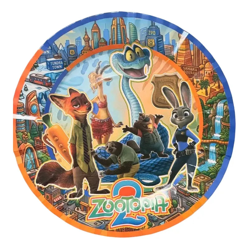 X 6 Platos Zootopia 2 Cotillón Cumpleaños Fiesta Infantil Azul