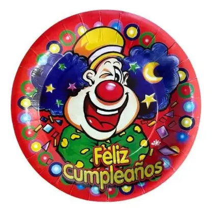 Pack 6 Platos Cumpleaños Cotillón Retro Vintage Ochentero
