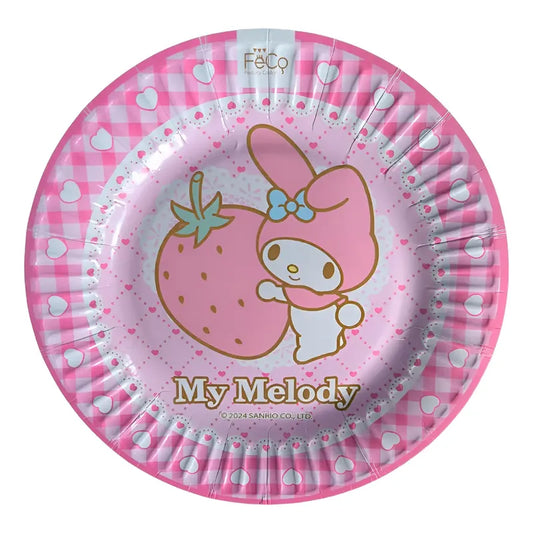 Pack 6 Platos Cumpleaños My Melody Cotillón Rosa