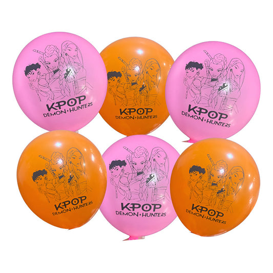Pack 12 Globos Látex Cumpleaños Guerreras Kpop Demon Hunters