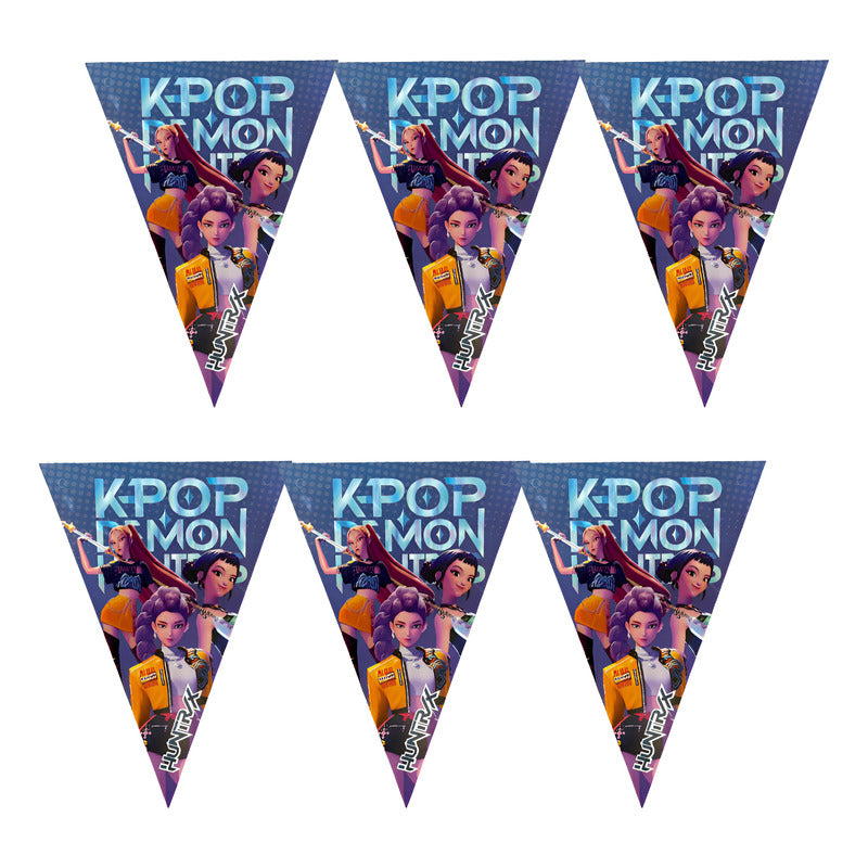 Banderín Colgante Decorativo Guerreras K-pop Demon Hunters Violeta