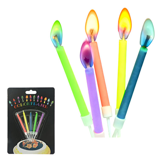 Pack 5 Velas Cumpleaños Llama De Colores