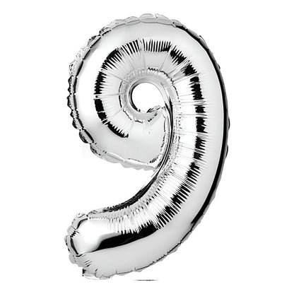 Globo Número Plateado Metalizado 80 Cm Cumpleaños
